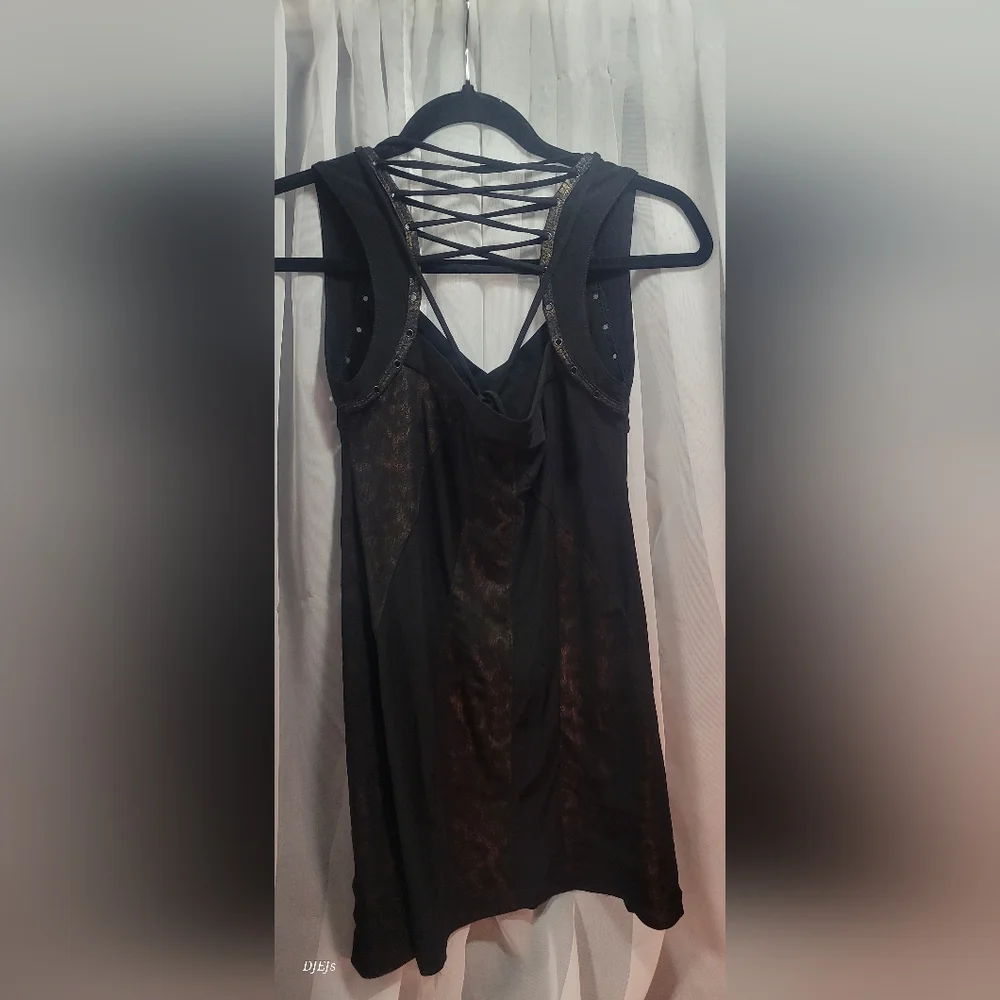 Salvage Leopard Print Tank with Black tie Design And Leopard Accents - Picture 7 of 7